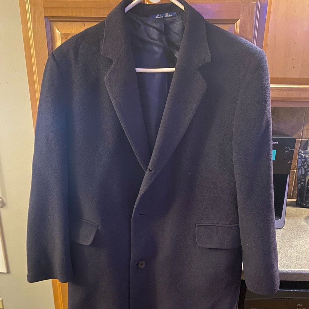 Halston 100% pure cashmere mens overcoat